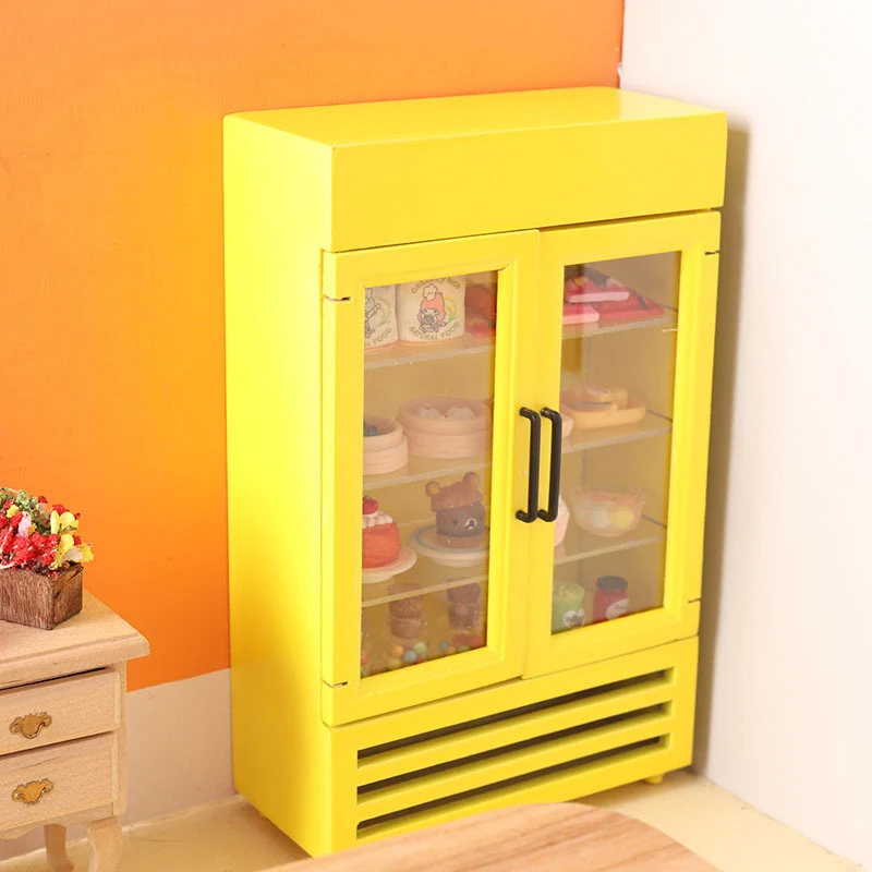 בית הבובות מיני רהיטים המקרר צבע כפול דלת מקרר מיני דגם מקפיא הבובות רהיטים זירת בית קישוט - 0