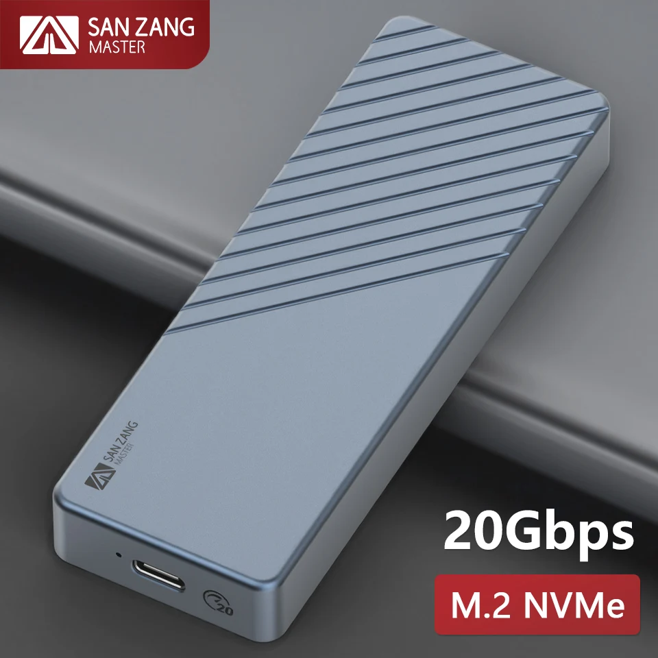 SANZANG חיצוני HD SSD מקרה 20Gbps. מ. 2 NVMe מארז USB Type C 3.0 M2 מצב מוצק כונן הדיסק קשיח תיבת אחסון עבור מחשב נייד - 0