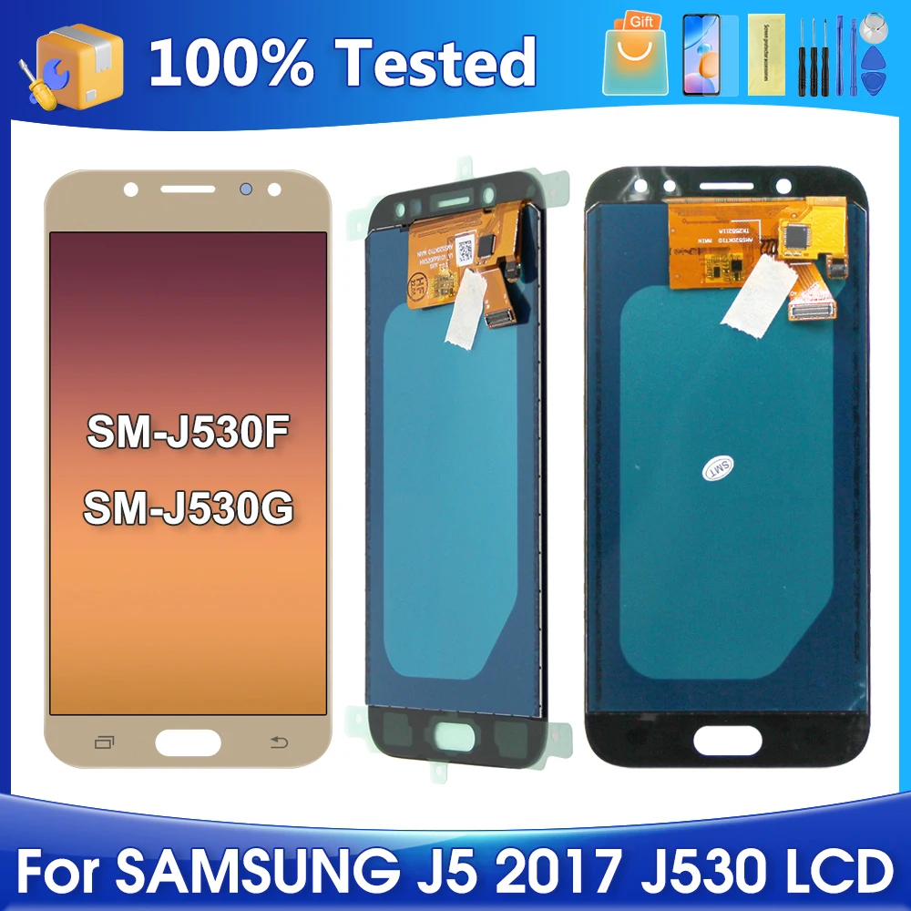 J530F 100% מבחן tft עבור Samsung Galaxy J5 2017 J530 J530Y J530G תצוגת LCD מסך מגע דיגיטלית הרכבה, חלקי חילוף - 0