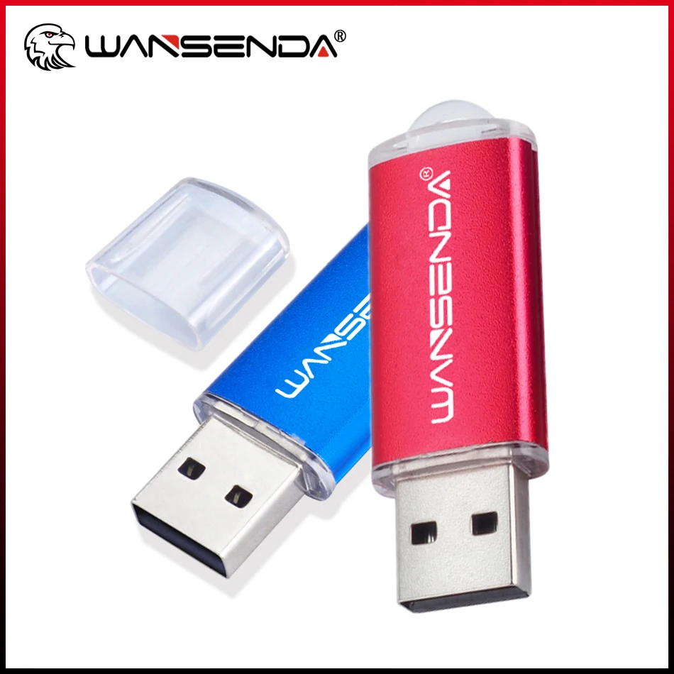 WANSENDA נייד USB Flash Drive כונן עט 8GB 16GB 32GB 64GB אמיתי קיבולת Pendrive 128GB 256GB מתכת מקל זיכרון דיסק U - 0