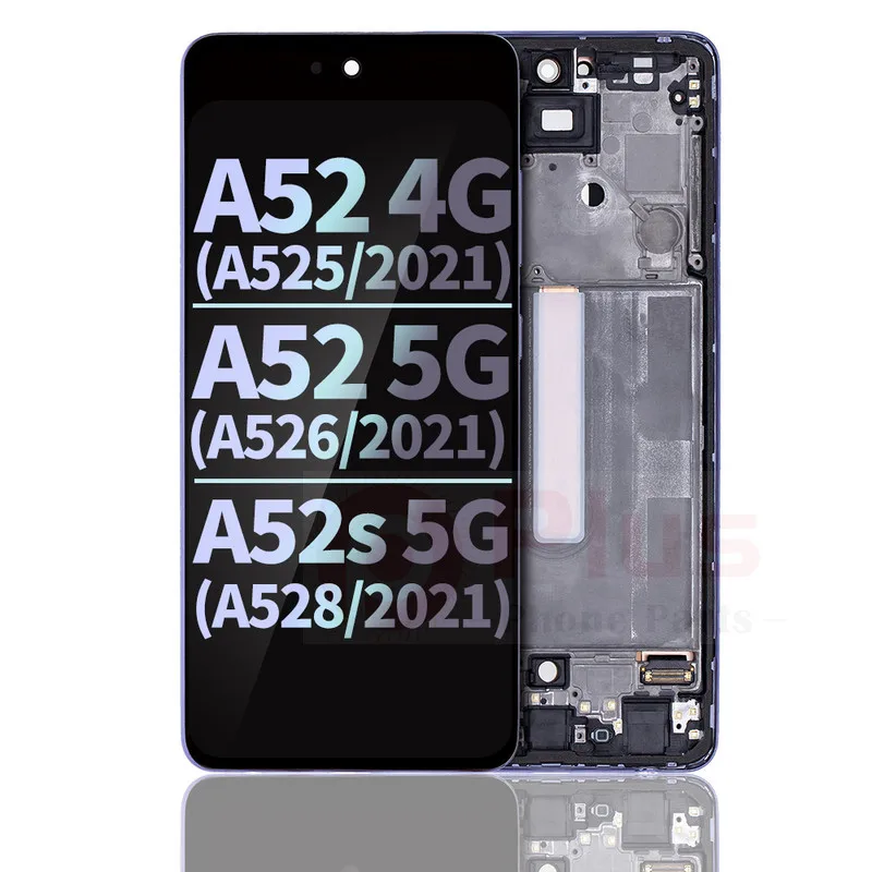 OLED עם מסגרת עבור Samsung Galaxy A52 4G (A525/2021)/5G (A526/2021)/A52S 5G (A528/2021) (Service Pack) (מדהים סגול) - 0