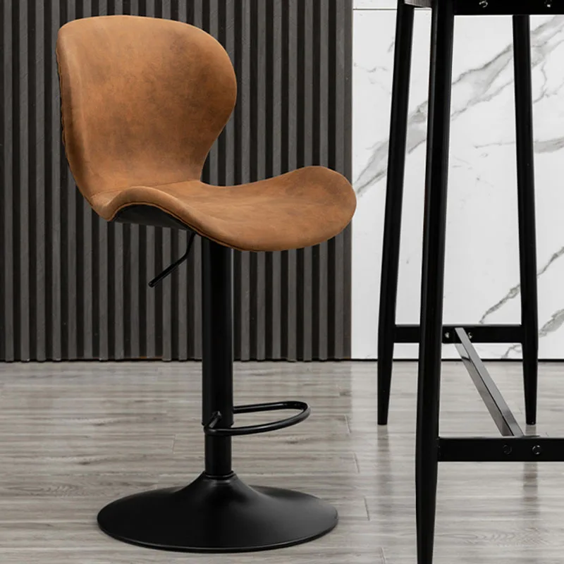האירופי עור רף נמוך כסא מעלית מודרנית שחור יוקרה הכסא המסתובב מתכת עיצוב מינימליסטי Chaises Longues רהיטים הכיסא - 0