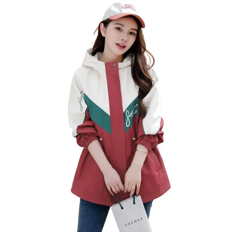 2023New אביב סתיו לתפור מעיל נשים קוריאני באמצע רוכסן נשים מעיל טרנץ ' מעיל רוח נשית הלבשה עליונה לכל היותר - 0