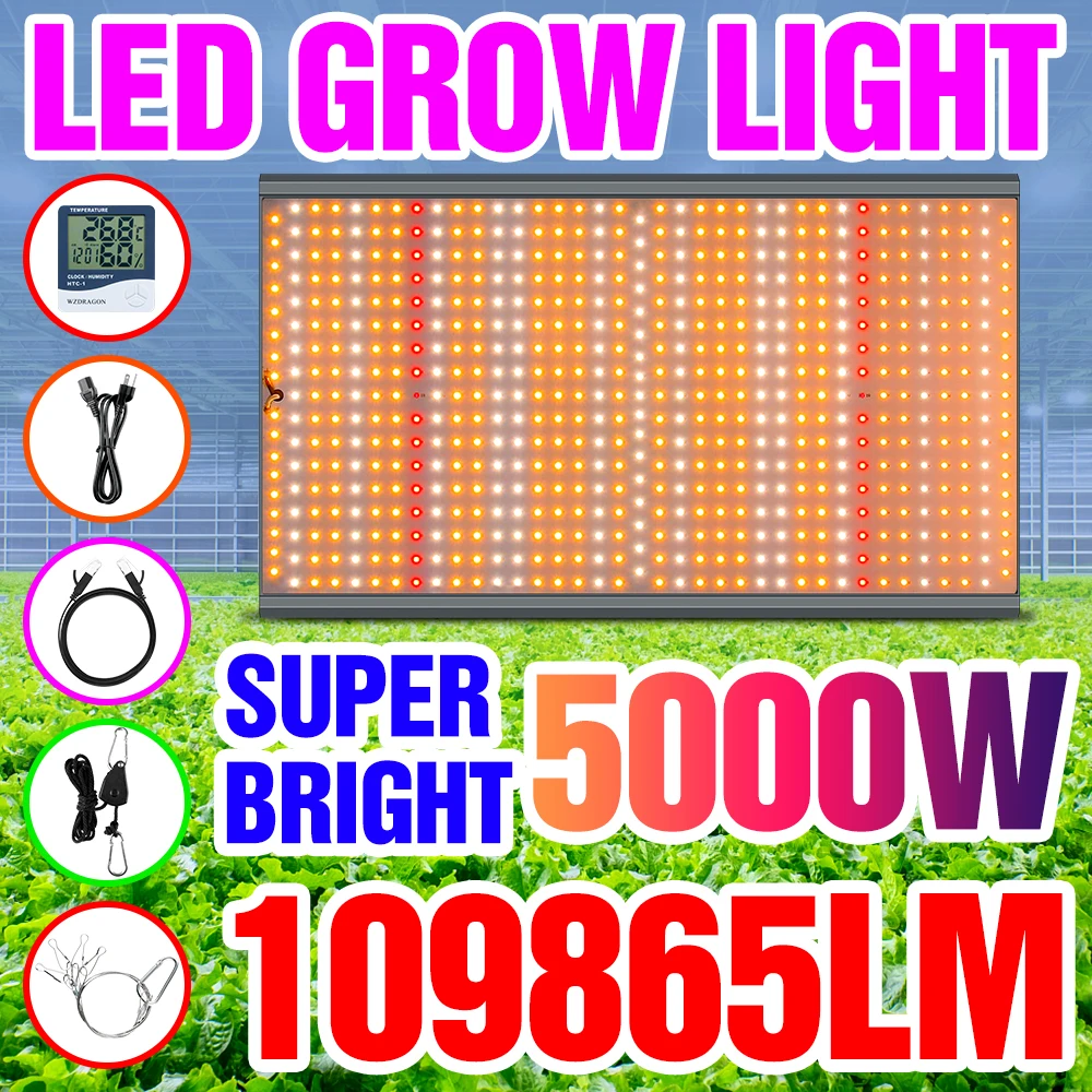 5000W LED לגדול אור 2000W פיטו המנורה 3000W הידרופוניקה אורות נורת חממה Phytolamp לגידול בתוך הבית צמח פורח - 0