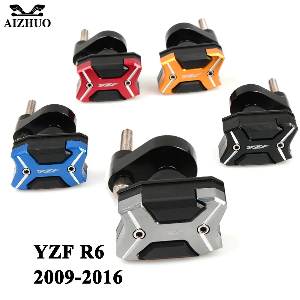 על ימאהה YZF R6 2009 2010 2011-2016 CNC אלומיניום אופנוע מסגרת המחוון רפידות מנוע מקרה מחוונים מגן מסגרת מנוע השומר - 0