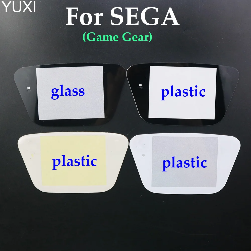 YUXI 1pcs זכוכית& פלסטיק חלק תיקון מסך עדשת כיסוי מגן replacemnt עבור Sega Game Gear GG מגן עדשה לוח - 0