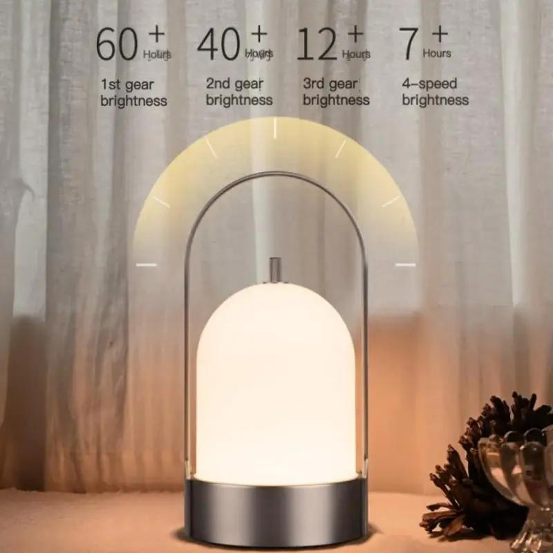 מודרני בסגנון נורדי מנורת שולחן נייד ליד המיטה מנורת מגע מבוקר בלילה אור פני השטח מצופה עבור חדר השינה לסלון - 0