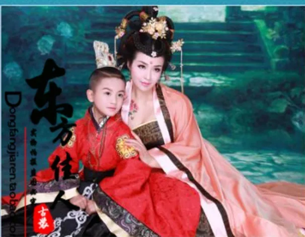 זיי ז ' או Qu שושלת האן הורה-ילד של אמא ובן Hanfu תחפושת קבוצות הילדים של היום ביצועים או תמונה הבית - 0