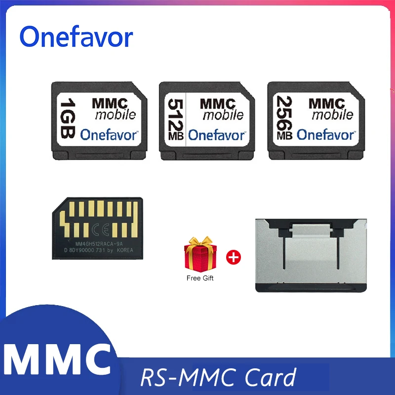 Onefavor RS MMC כרטיס 13pin שורה כפולה MMC כרטיס זיכרון 128MB 256MB 512MB 1GB 2GB MultiMediaCard RS-MMC - 0
