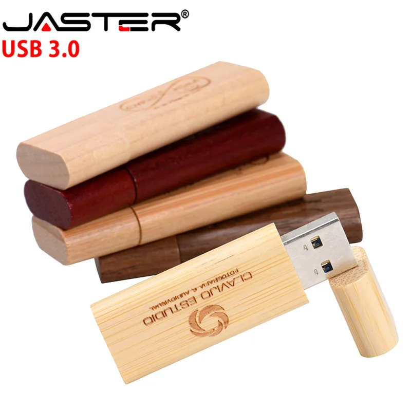 ג ' סטר חינם מותאם אישית לוגו USB 3.0 כונני פלאש 64GB חם למכור עץ Pendrive 32GB אמנות מתנת החתונה מקל זיכרון 16GB 8GB 4GB - 0