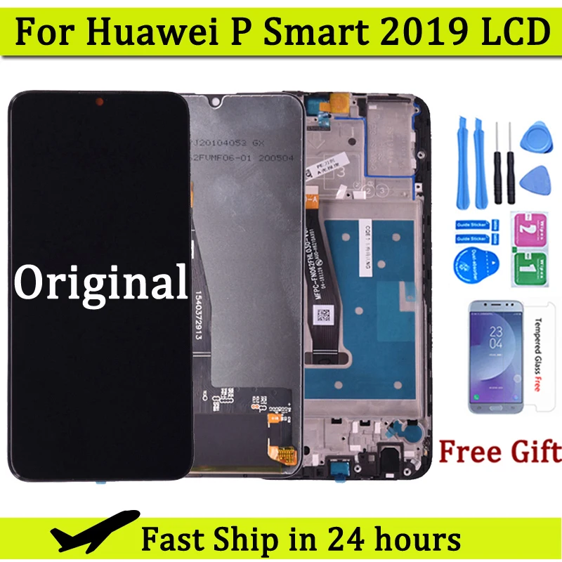 עבור Huawei עמ ' חכם 2019 תצוגת LCD עם מסך מגע דיגיטלית להרכבה עם מסגרת P חכם 2019 תיקון חלק - 0