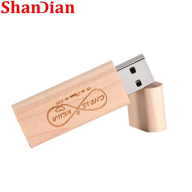 אישית Flash Drive 64GB חינם לוגו עץ עט כונני 32GB מייפל חינם מפתח טבעת מקל זיכרון 16GB USB 2.0 U דיסק 8GB 128GB - 0