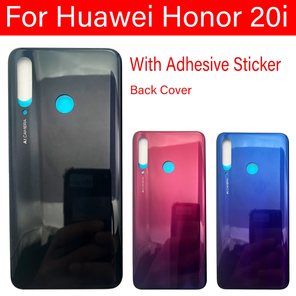 כיסוי אחורי עבור Huawei הכבוד 20אני דיור זכוכית מכסה הסוללה האחורית הדלת עבור Huawei הכבוד 20אני מקרה החלפה + מדבקה דבק - 0