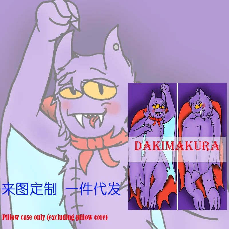 Dakimakura אנימה דרקולה פרווה דו צדדית הדפסה בגודל הגוף כרית כיסוי - 0