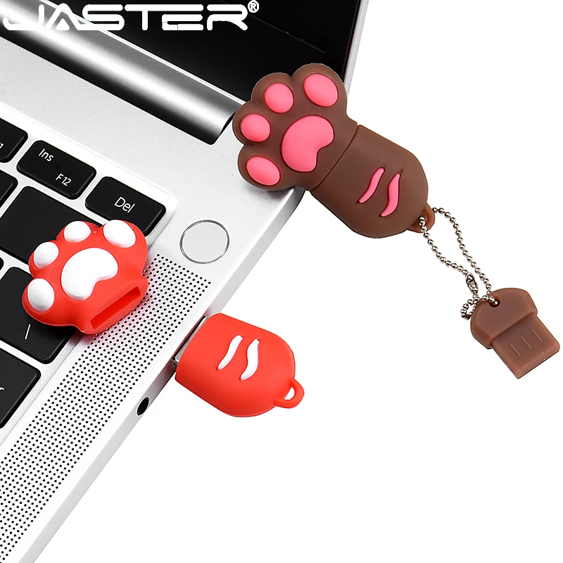 ג ' סטר כונני הבזק מסוג USB במהירות גבוהה עט כונן 64GB קריקטורה חמודה חתול שחור בציפורניים מפתחות ללא תשלום מקל זיכרון עסקים מתנה דיסק U - 0
