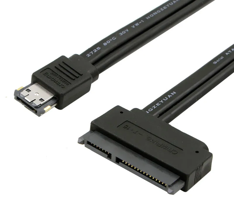 כוח כפול eSATA כדי sata 22p מחבר כבל באורך 1 מטר על 2.5 אינטש SSD HDD - 0