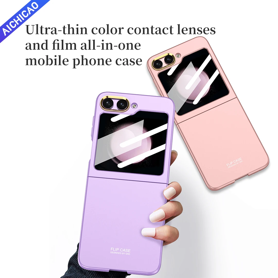 ACC-עבור Samsung Galaxy Z flip 5 מקרה אולטרה דק צבע עדשות מגע, סרט all-in-one חיוני עבור גברים ונשים כיסוי - 0