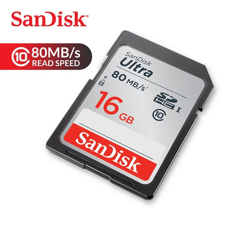 כרטיס זכרון SanDisk Ultra SDHC כרטיס SD 16GB C10 80MB/s מהירות קריאה UHS-אני Full HD מצלמה מצלמת וידאו (SDSDUNC-016G-ZN6IN) - 0