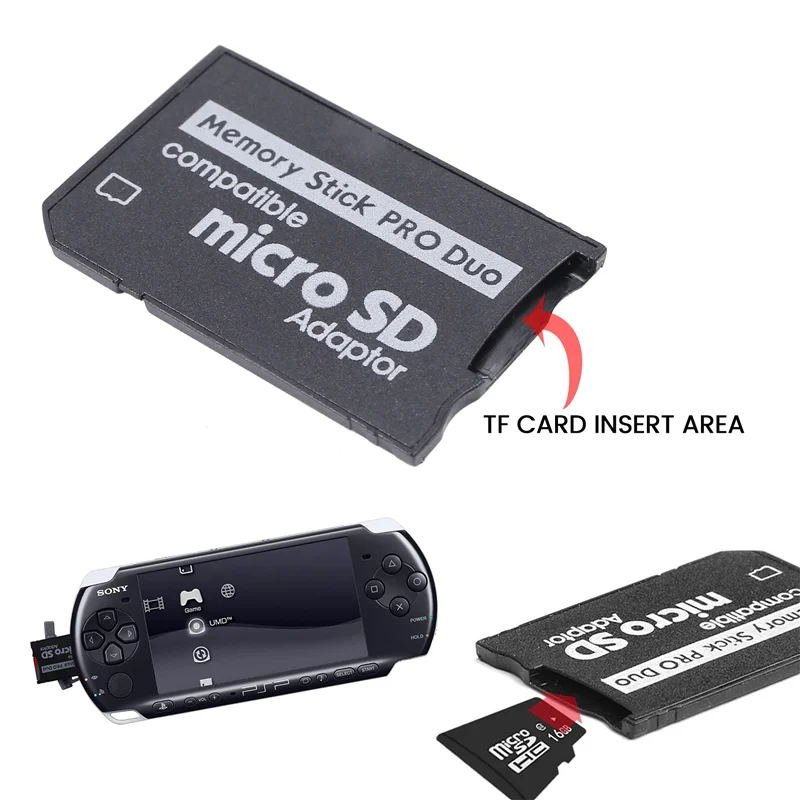 Memory Stick Pro Duo מיני MicroSD TF MS מתאם SD, SDHC Card Reader עבור Sony & PSP סדרה - 0