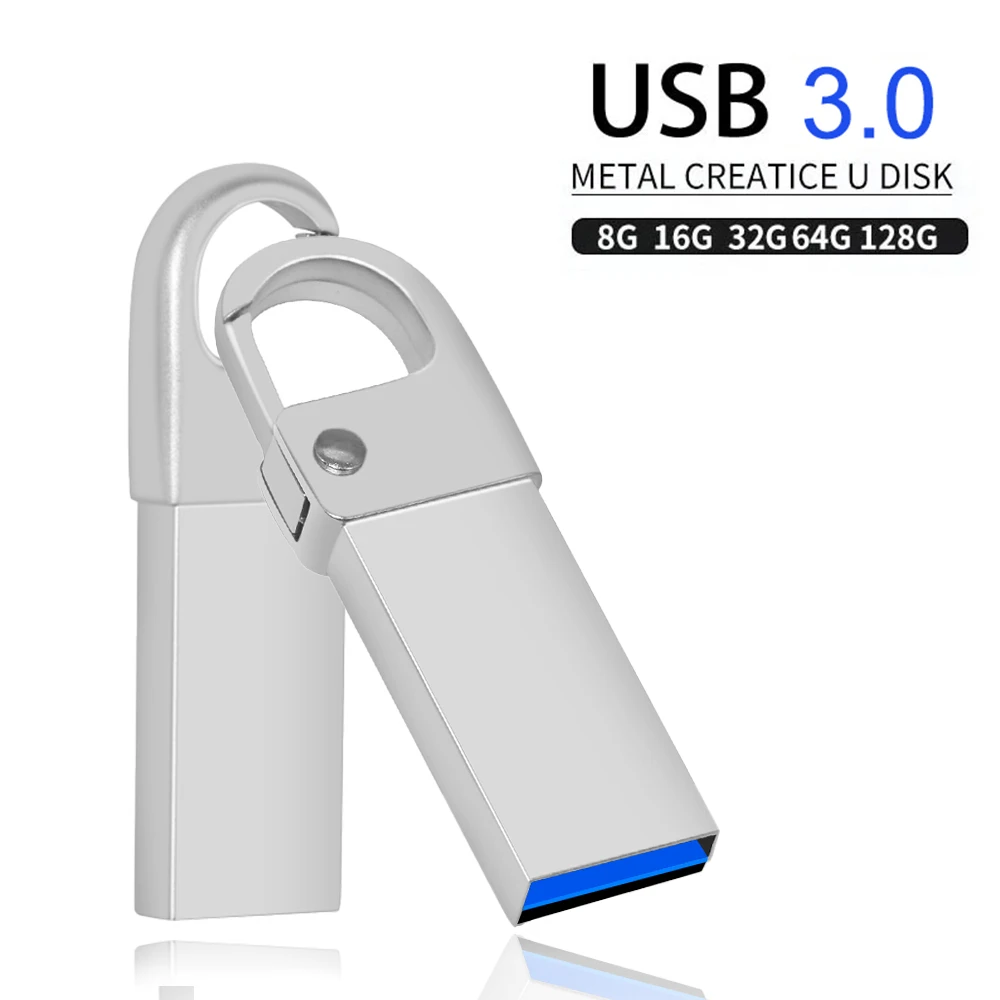 Pendrive מתכת מקל זיכרון USB3.0 16GB 32GB 64GB 128GB Usb Flash Drive 16GB עט כונן פלאש Usb דיסק 32GB כונן עט סמל מותאם אישית - 0