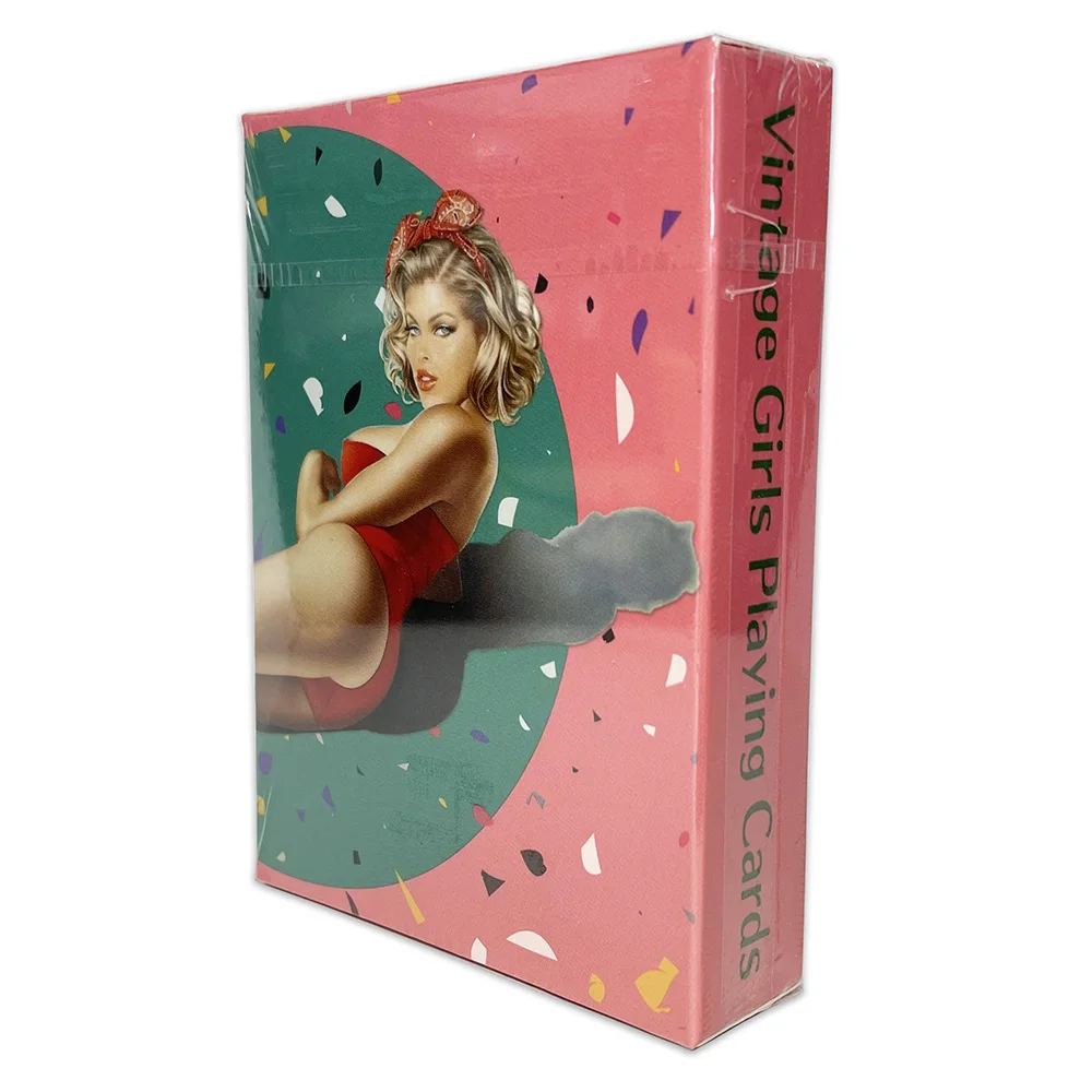 האמריקאי רטרו סקסי גברת יפה ביקיני בנות חמודות משחק פוקר כרטיסי וינטאג', רטרו, קלאסי, אוסף פוקר קלפים - 0