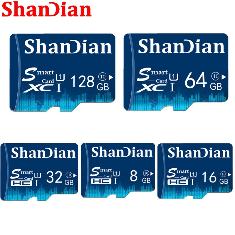 SHANDIAN כרטיס TF 16GB 32GB 64GB Class 10 כרטיס זיכרון 4GB 8GB Class 6 חכם כרטיס SD TF כרטיס אמיתי קיבולת עבור טלפונים/מצלמה - 0