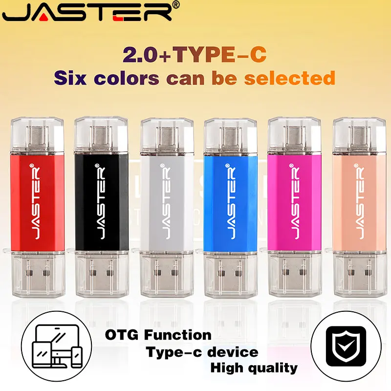 ג ' סטר USB 2.0 מהירות גבוהה כונני פלאש 64GB מסוג-C עט כונן עבור אנדרואיד טלפון חכם 2NI1 מקל זיכרון למים הכחולים דיסק U - 0