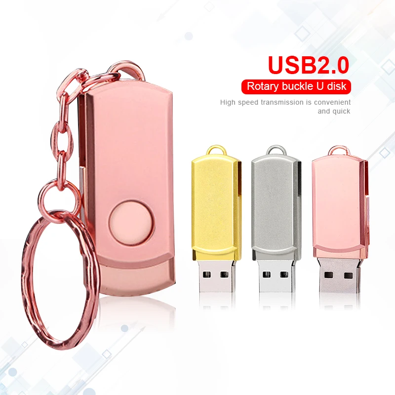 כונן עט מתכת הבזק מסוג USB Drive128GB 256GB טבעת מפתח USB Pendrive מקל זיכרון 32GB 64GB 16GB 8GB דיסק פלאש Usb 2.0 דיסק U - 0