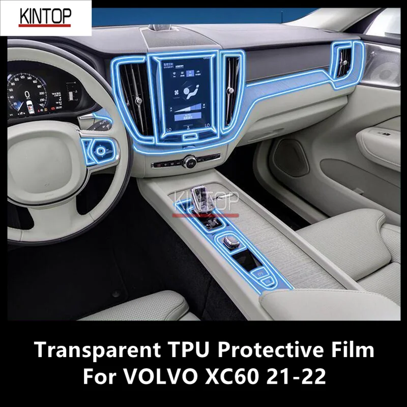 עבור וולוו XC60 21-22 רכב פנים במרכז הקונסולה שקוף TPU סרט מגן נגד שריטות תיקון הסרט אביזרים שיפוץ - 0