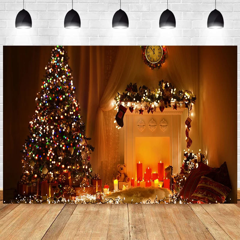 חג המולד החורף האח רקע אש בוערת קיר צילום קישוט חדר רקע לצילום סטודיו פוסטר באנר אביזר - 0