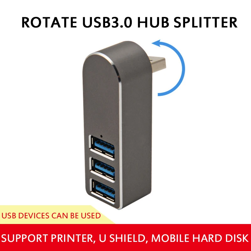 סיבוב רכזת USB 3.0 מפצל Usb 4 Port רכזת הרחבה תואם עם מספר Syste 5Gbps הילוכים במהירות גבוהה Concentrator - 0