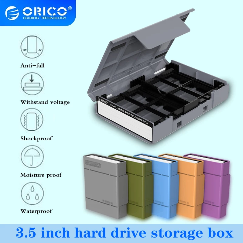 ORICO SSD מ. 2. להגן על התיק מקרה קשה בקופסא עם התווית על 2.5/3.5 אינץ ' כונן קשיח דיסק SSD דיסק קשיח מקרה עמיד למים תיבת אחסון(PHP25) - 0
