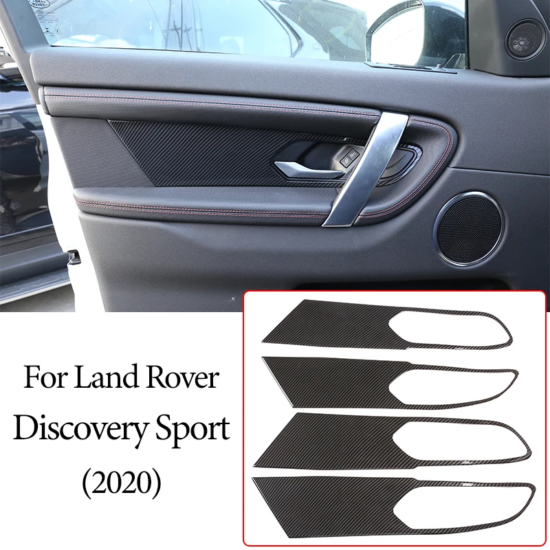 4pcs דלת המכונית הפנימי להתמודד עם פנל קישוט מכסה לקצץ את שרירי הבטן סיבי פחמן עבור לנד רובר דיסקברי ספורט 2020 הפנים אביזרים - 0