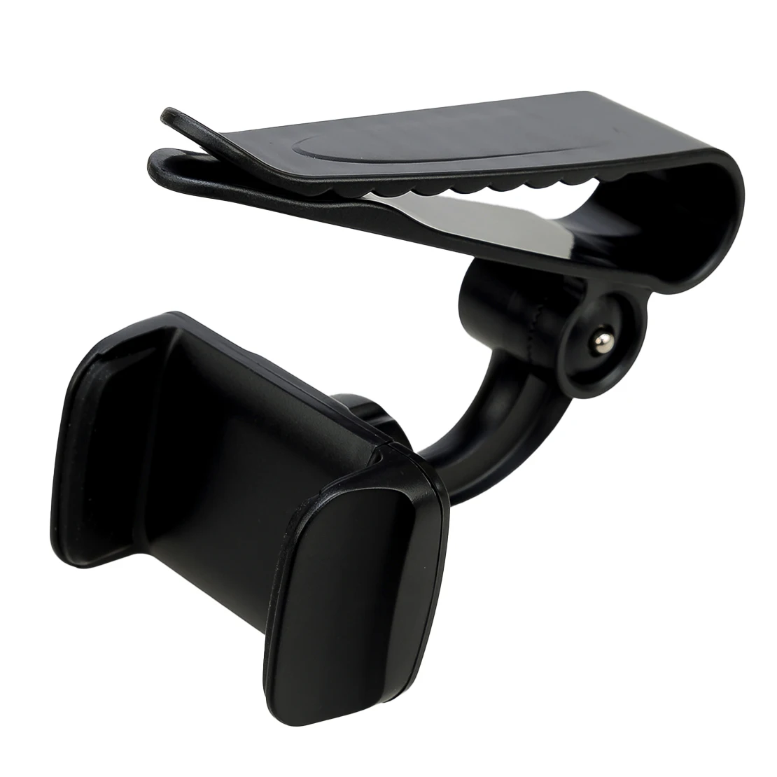 אוניברסלי שחור 360° Rotatable המכונית מגן השמש הטלפון הר מחזיק עם קליפ פלסטיק ABS - 0