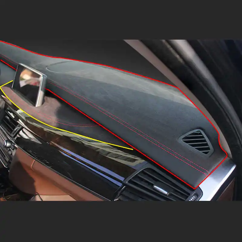 אמיתי אלקנטרה לוח המחוונים במכונית העליונה מכסה על ב. מ. וו X5 F15 2014-2018 מחצלת בצל כרית כרית שטיחים פנים המכונית-סטיילינג - 0