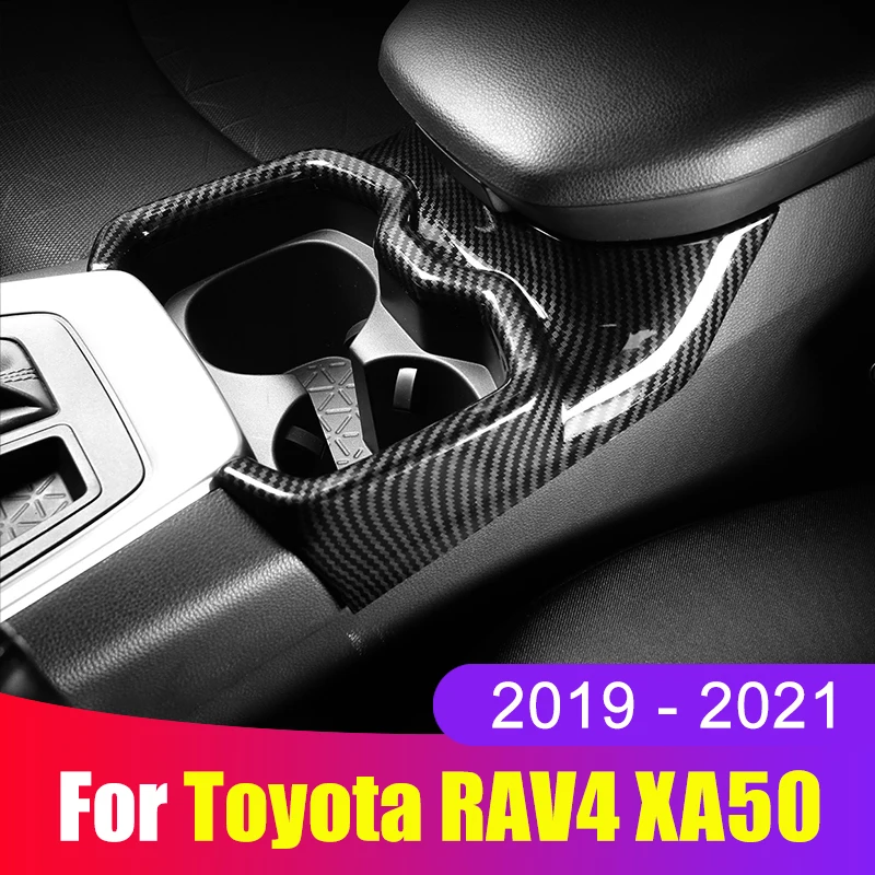 עבור טויוטה הרב 4 RAV4 2019 2020 2021 2022 XA50 ABS ברכב בשורה מים לכוס כיסוי מסגרת לוח לקצץ מדבקה אביזרים - 0