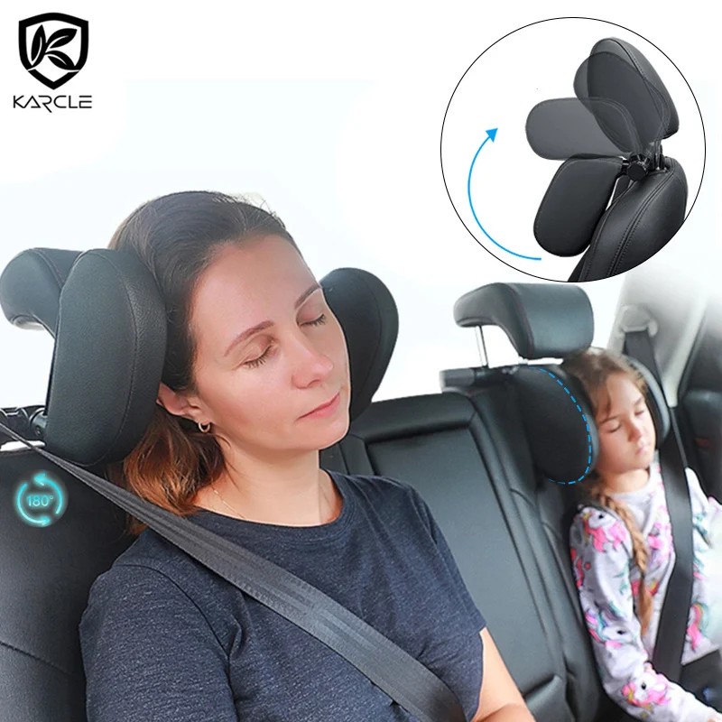 מתכוונן המכונית הצוואר משענת הראש עם ריפוד כרית מושב הרכב תמיכה לראש רכב פנים בצורת U לישון בצד הראש לכרית עבור ילדים מבוגרים - 0