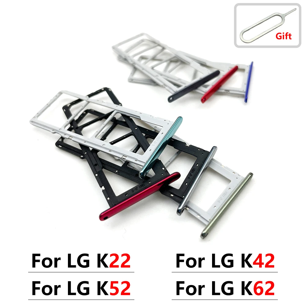 עבור LG K22 / K42 / K52 / K62 ה-Sim כרטיס כפול טלפון נייד שקע חריץ מגש הקורא בעל החלפת ה-Sim יציאת מגש חלקי חילוף - 0