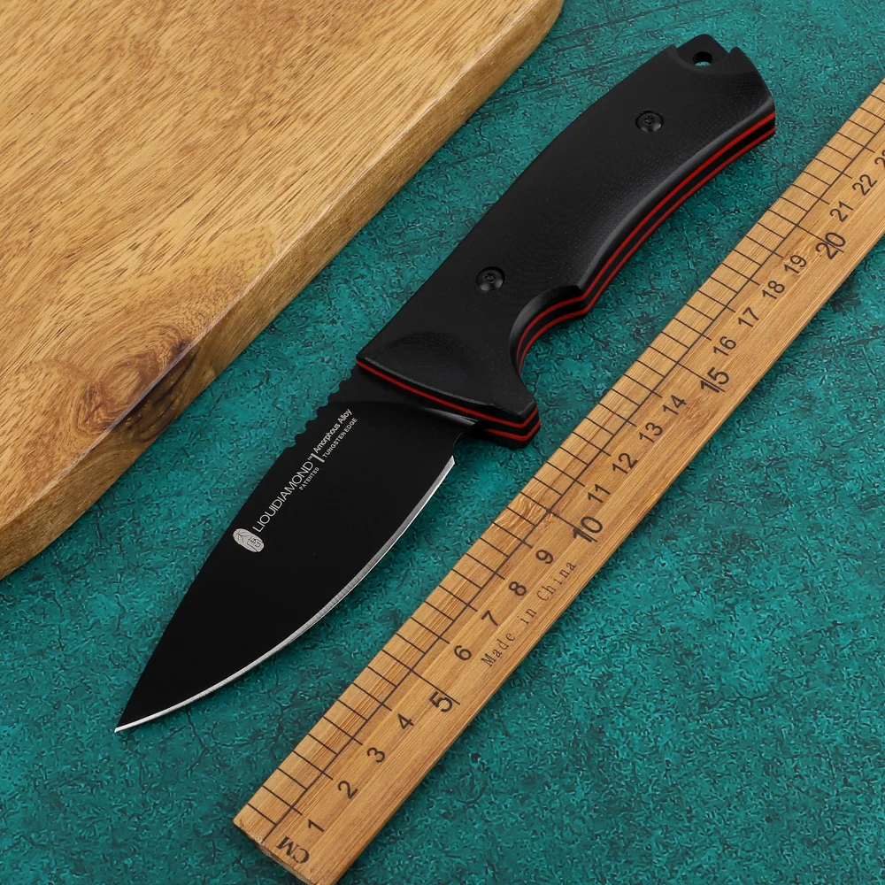 קבוע פלדת להב הסכינים, G10 VG10, ידית חיצונית הגנה עצמית סכינים, קמפינג, טקטי, צבאי, להישרדות, ציד - 0
