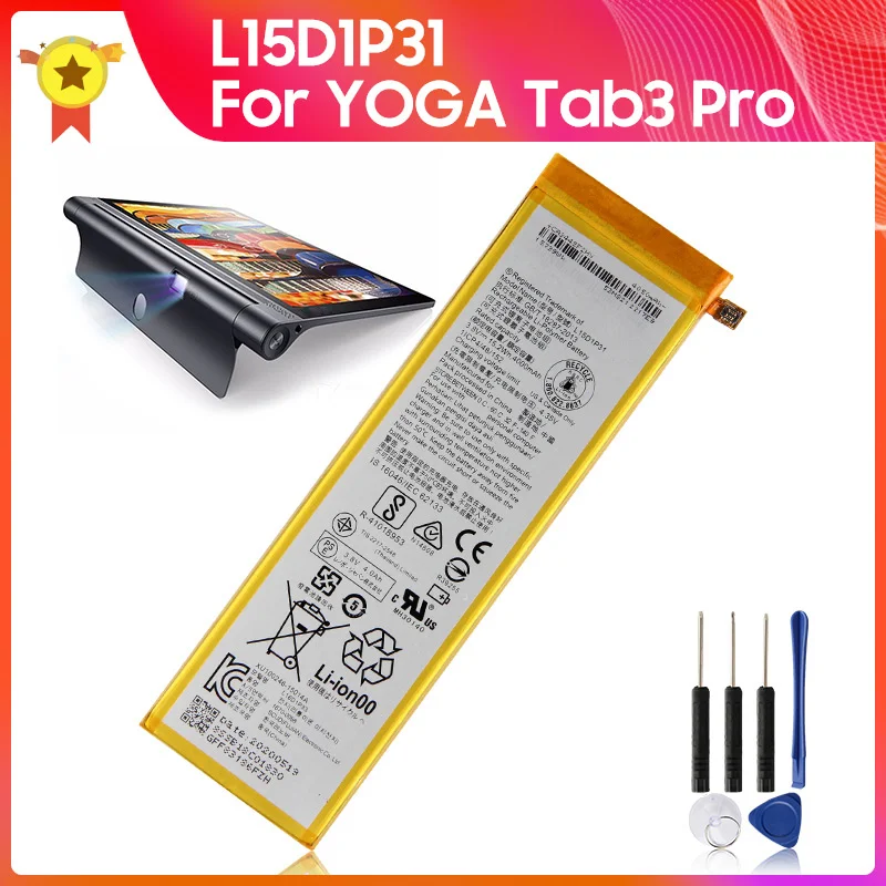 החלפת סוללה L15D1P31 עבור Lenovo יוגה Tab3 Pro X5-Z8550 X5-Z8500 לוח סוללה 4000mAh - 0