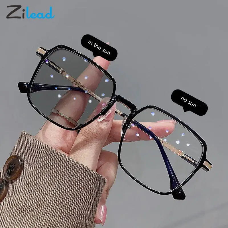 Zilead Photochromic קוצר ראיה משקפיים נשים האולטרה נגד אור כחול לנקות HD ראייה, משקפיים בצבע רואי Eyewear - 0