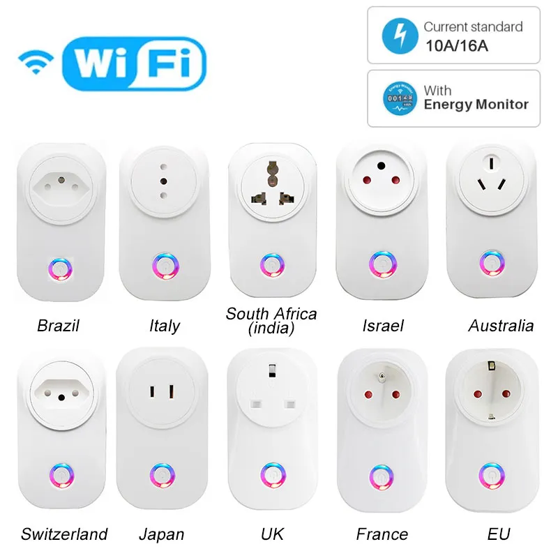 האיחוד האירופי חכם הכנס WiFi שקע כוח מד האנרגיה 10A/16A כוח לפקח Wattmeter תזמון תפקוד וואט מטר Tuya SmartLife APP - 0