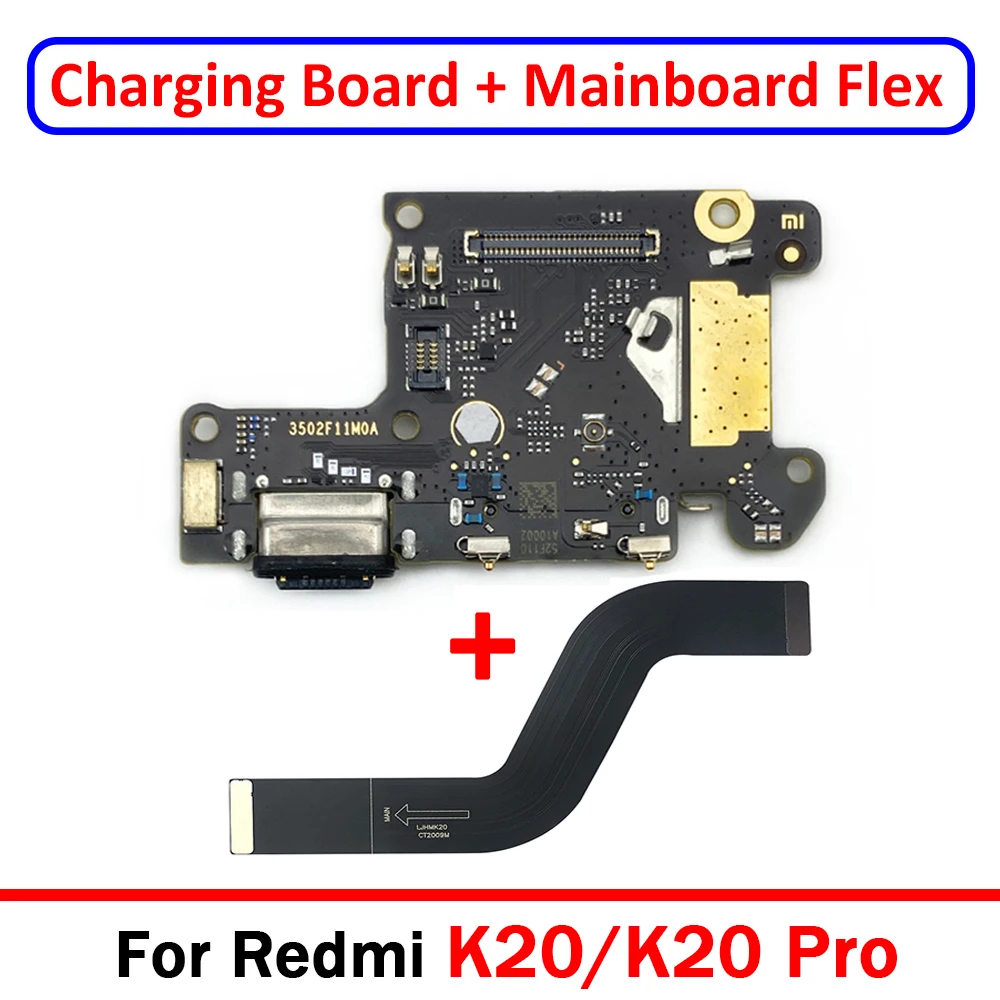 המקורי על Redmi K20 Pro יציאת USB מטען עגינה מחבר תקע טעינת לוח Flex + העיקרית להגמיש כבלים עבור Xiaomi Mi 9T Pro - 0