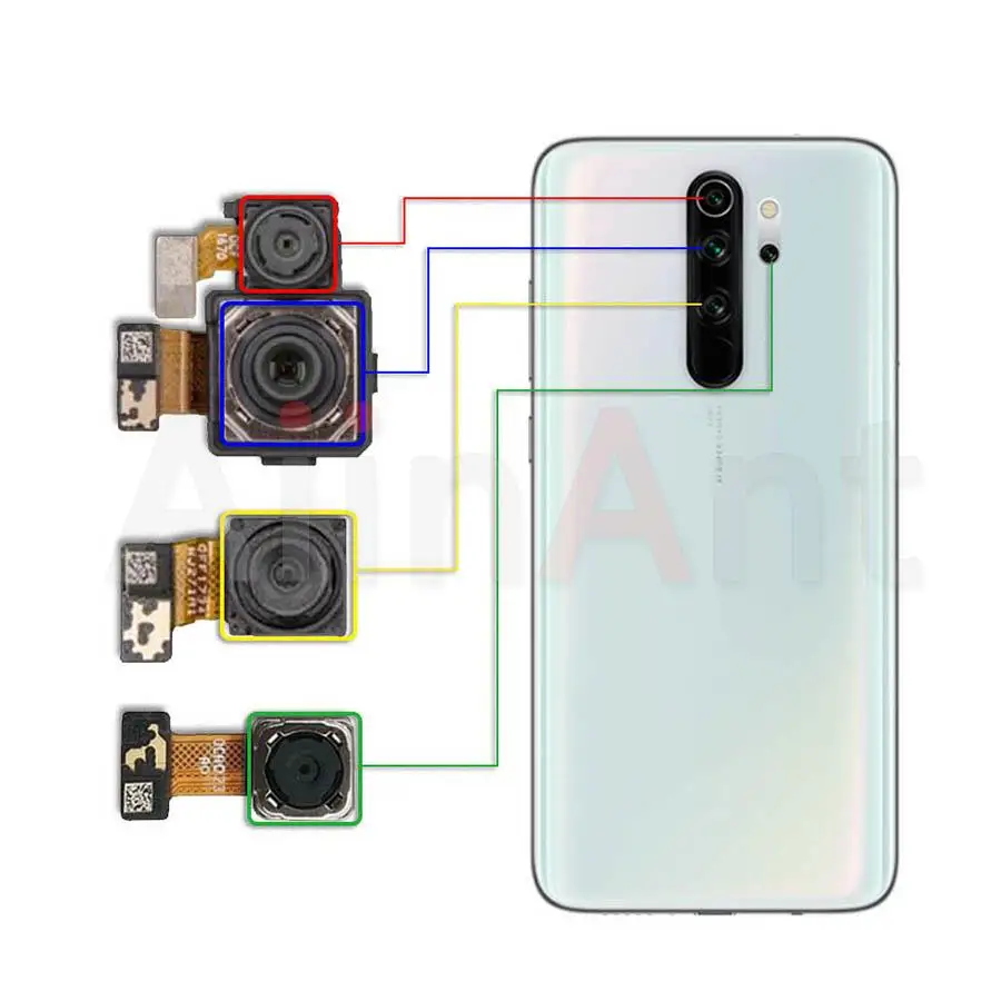 המקורי קטן, מצלמה קדמית להגמיש עבור Xiaomi Redmi הערה 8 8A Pro Plus מאקרו עומק רחב העיקרית גדול בחזרה מצלמה אחורית להגמיש כבלים - 0