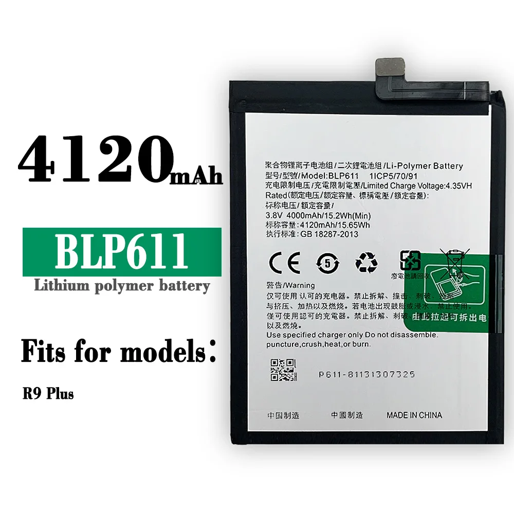 BLP611 Orginal החלפה סוללה עבור OPPO BLP-611 R9 בנוסף R9+ R9P 4120mAh איכות גבוהה נייד טלפון ליתיום האחרון סוללות - 0