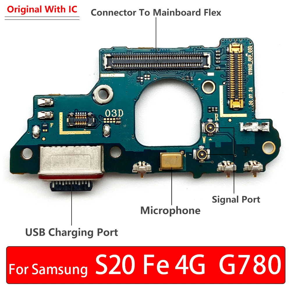 המקורי מטען USB יציאת טעינה להגמיש מחבר מזח לוח עם מיקרופון חלופי Samsung S20 פה 4G G780F / 5G G781V - 0
