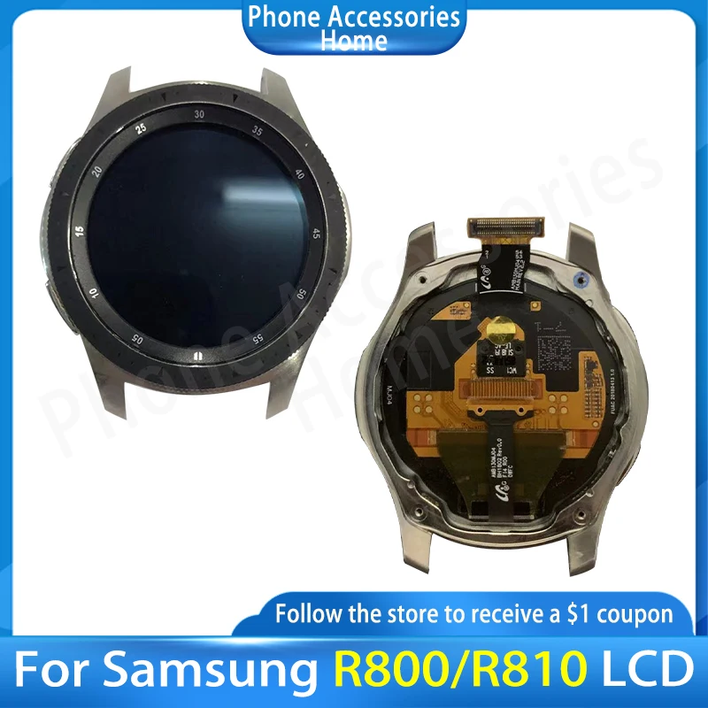 המקורי שעון תצוגה עבור Samsung Galaxy לצפות 46mm SM-R800 R800 R805 42mm SM-R810 R810 R815 LCD מכלול תצוגה מסך מגע - 0