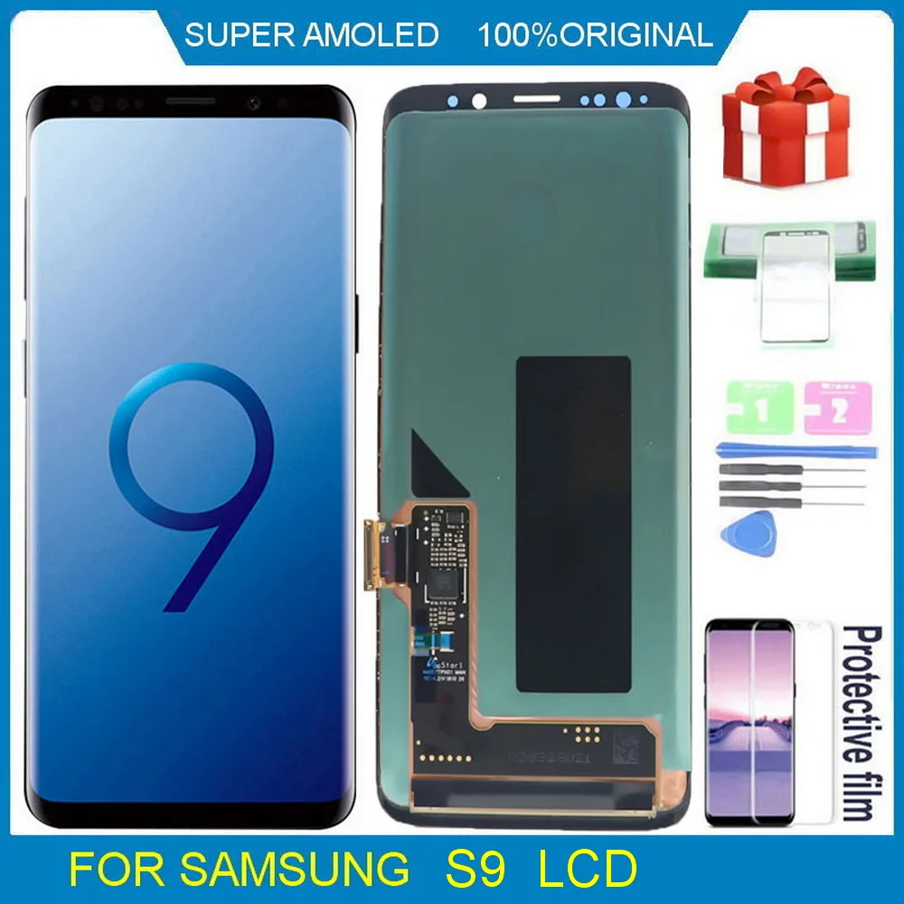 100% מקוריים Amled LCD עבור סמסונג גלקסי S9 G960 G960F G960U תצוגת LCD מסך מגע דיגיטלית הרכבה החלפה - 0
