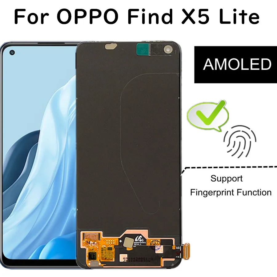 6.4 AMOLED על OPPO מצא 5 לייט CPH2371 תצוגת LCD מסך מגע הרכבה החלפת אביזר - 0