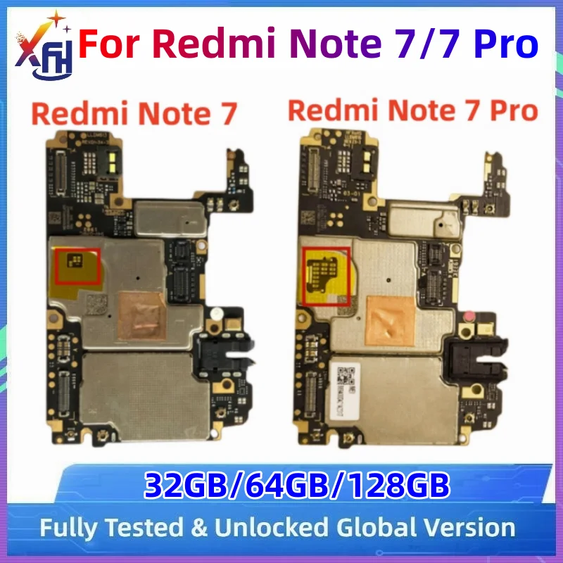 מקורי סמארטפון Mainboard Xiaomi Redmi הערה 7 לוח האם 32GB 64GB 128GB עבור Redmi הערה 7 Pro אלקטרוניים ניידים לוח - 0